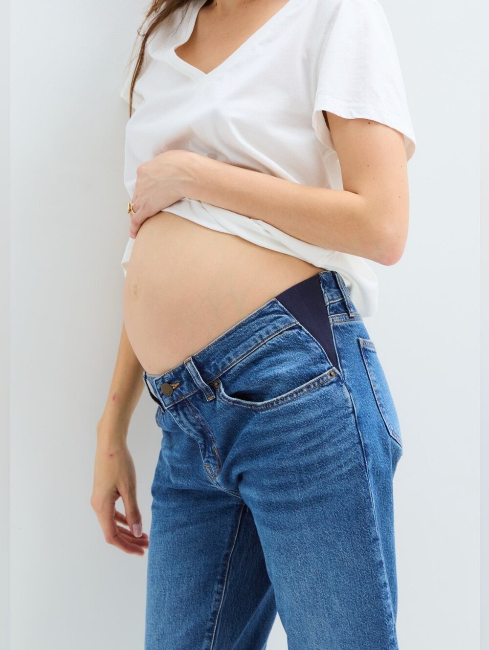 HATCH Collection The Boyfriend Maternity Jean Blue Under the Bump Size 24